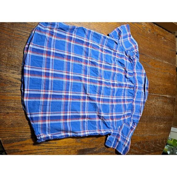 Large American Eagle Vintage Fit Short Sleeve Button Front Red White Blue Shirt - Picture 2 of 2